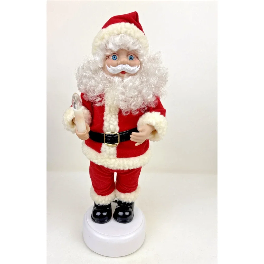 Santa Animated lighted  santa Padma Musical 3 songs candle lights vintage